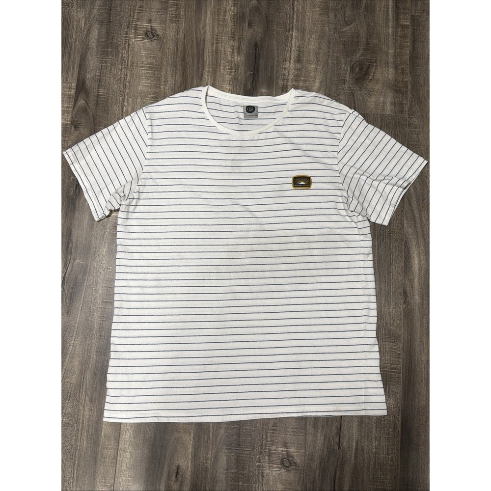 Rip‎ Curl Tshirt Men's White Striped XXL Surfing Beach Short Sleeve Summer